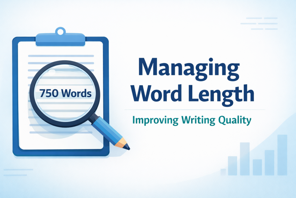 Illustration showing how managing word length improves writing quality and readability
