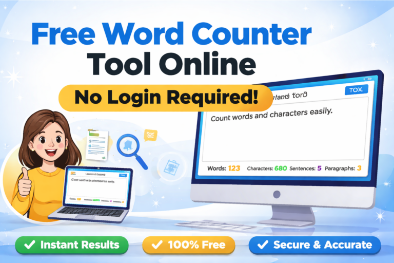 Free Word Counter Tool Online showing instant word and character count results on CoinThumbs website