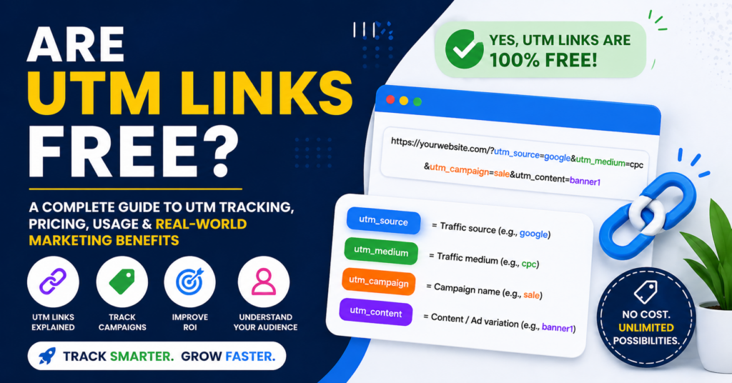 Are UTM links free explained with UTM parameters tracking example and marketing benefits