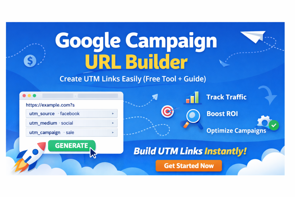 Google Campaign URL Builder tool to create UTM links and track campaign performance easily