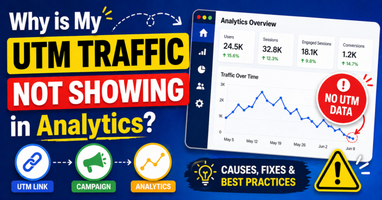UTM traffic not showing in Google Analytics with line graph error and no UTM data issue explained
